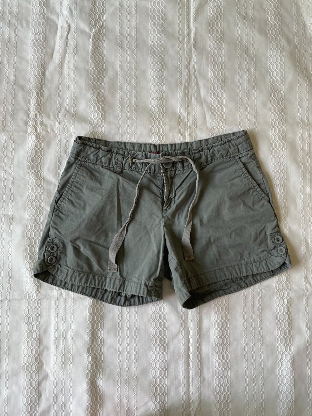 bum equipment Women's Casual Drawstring Cargo Shorts Grey Olive